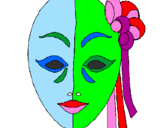 Coloring page Italian mask painted byvesta