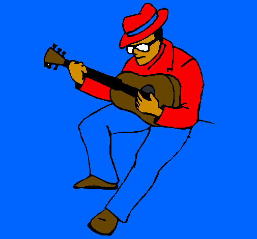 Guitarist wearing hat