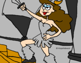 Coloring page Viking princess painted bycilla