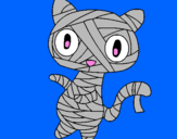 Coloring page Doodle the cat mummy painted bydarielys