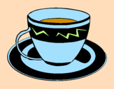 Coloring page Cup of coffee painted byraji
