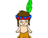 Coloring page Little Indian painted byretha