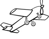 Coloring page Toy airplane painted byunAI