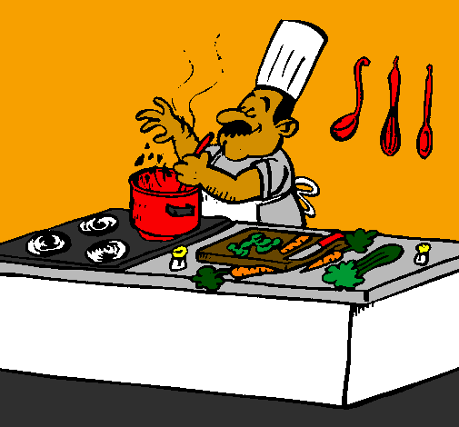 Coloring page Cook in the kitchen painted bySammy
