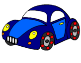 Coloring page Toy car painted byGrandma