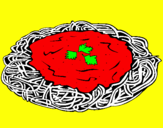 Coloring page Spaghetti with cheese painted byalex rose