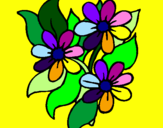 Coloring page Little flowers painted byRuby