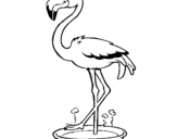 Coloring page Flamingo with soaking feet  painted byyuan