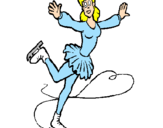 Coloring page Female ice skater painted byTIA