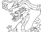 Coloring page Chinese dragon painted byIEVA 