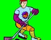 Coloring page Ice hockey player painted bynico