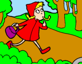 Coloring page Little red riding hood 4 painted bydarielys
