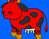 Coloring page Thoughtful cow painted byalex