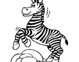 Coloring page Zebra jumping over rocks painted byleahs family