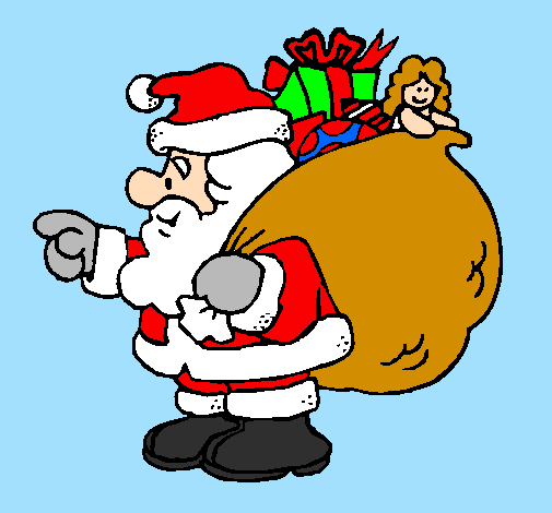 Santa Claus with the sack of presents
