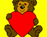 Coloring page Bear in love painted byShianne