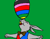 Coloring page Juggling rabbit painted byjulia