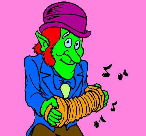 Leprechaun with accordion