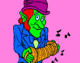 Coloring page Leprechaun with accordion painted bytom