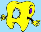 Coloring page Tooth with tooth decay painted bydany12