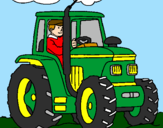 Coloring page Tractor working painted byLegion