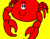 Coloring page Happy crab painted byleonardo