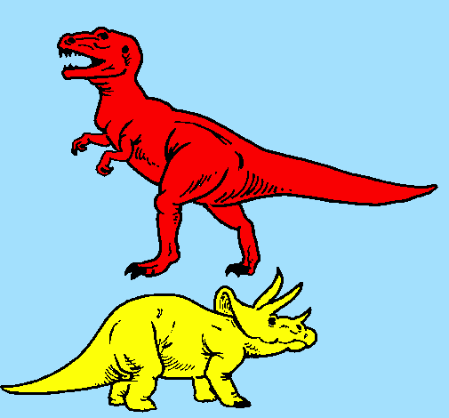 Triceratops and Tyrannosaurus rex