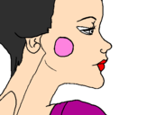 Coloring page Geisha profile painted bypablosky
