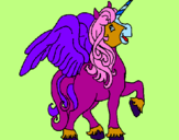 Coloring page Unicorn with wings painted bycarmen