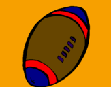 Coloring page American football ball painted bymariana