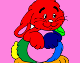 Coloring page Affectionate rabbit painted byJOSH