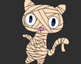 Coloring page Doodle the cat mummy painted byIvy