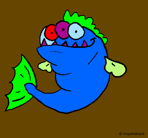 Three-eyed piranha