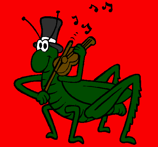 Grasshopper with violin