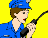Coloring page Police officer with walkie-talkie painted byRosalea