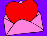 Coloring page Heart in an envelope painted byAlyssa