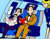 Coloring page Aeroplane passengers painted bySammy