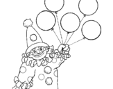 Coloring page Clown with balloons painted byclown