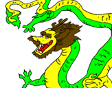 Coloring page Chinese dragon painted byjesus