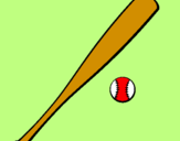 Coloring page Baseball bat and baseball ball painted byfernando