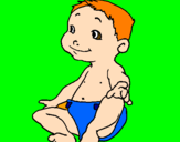 Coloring page Baby II painted byEMILIANO