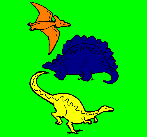Three types of dinosaurs