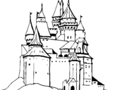 Coloring page Medieval castle painted byr