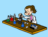 Coloring page Lab technician painted byHolly