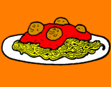 Coloring page Spaghetti with meat painted byCandyRules