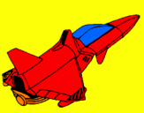 Coloring page Rocket ship painted byL.J.