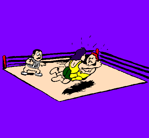 Coloring page Fighting in the ring painted byhcuyin asebedo