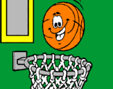 Coloring page Ball and basket painted byanonymous