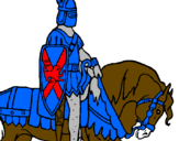 Coloring page Knight on horseback painted bycain