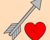 Coloring page Heart and arrow painted byMarga